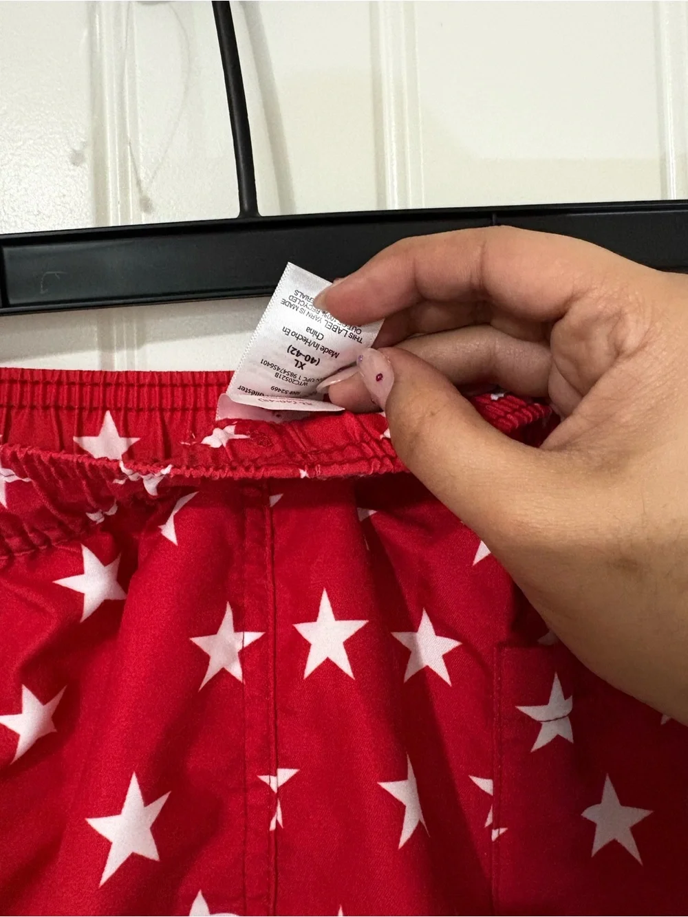 Men's Red & Blue Star Stripe Swim Board Shorts